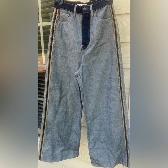 ZARA Jeans High Rise Inside Out Wide Leg Womens Size 2 - Picture 5 of 6